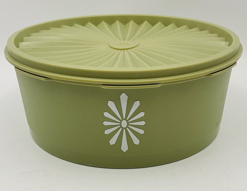 Vintage Tupperware 1204-4 Servalier Avocado Green with Lid